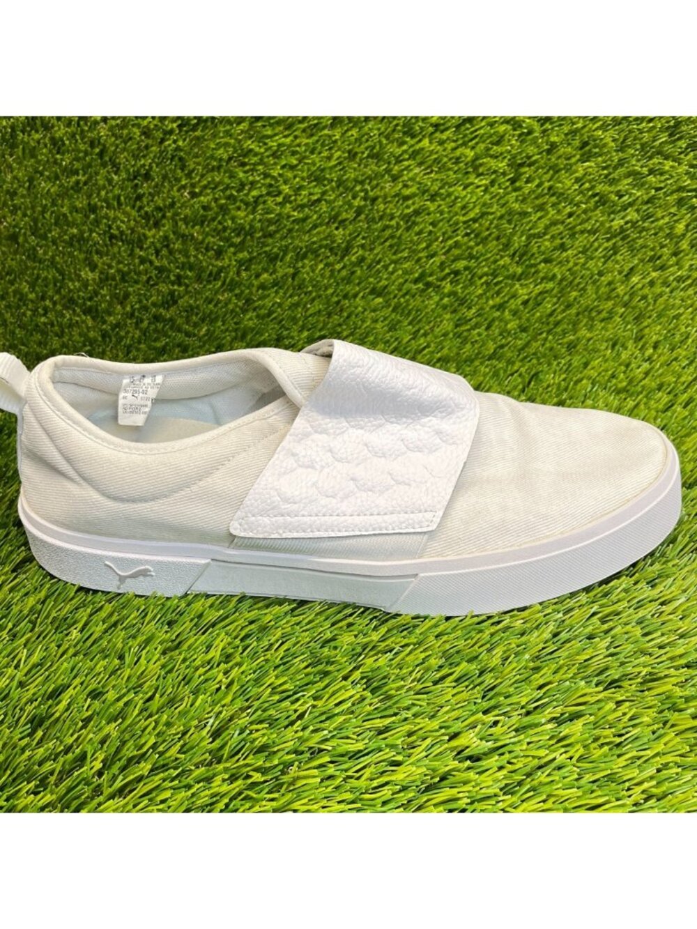 Puma El Rey II Slip-On Logomania Mens‎ Size 13 White Athletic Shoes Sneakers